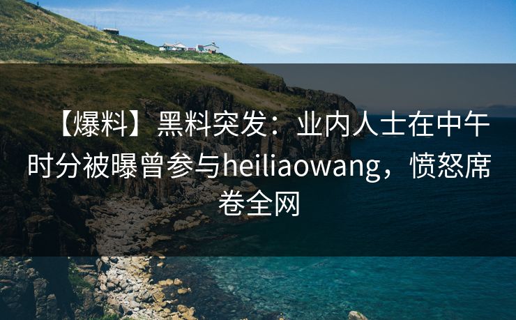 【爆料】黑料突发：业内人士在中午时分被曝曾参与heiliaowang，愤怒席卷全网